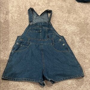 Squeeze Denim Overalls with Vibrant Patch